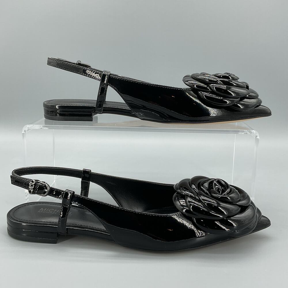 NEW Michael Kors Women’s Elodie Slingback Flats Black Size 5M - Picture 1 of 10